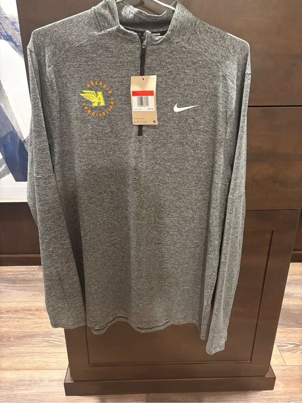 Arcadia Invitational Nike Gray Heather Quarter-Zip Pullover